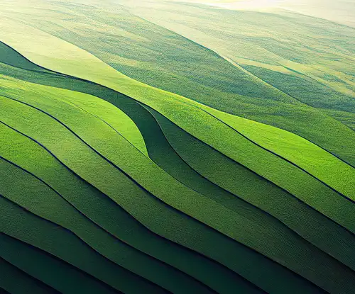 Abstract green lines resembling hills
