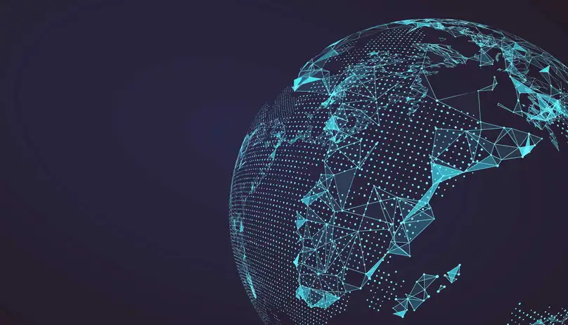 abstract image of the globe made up of network lines