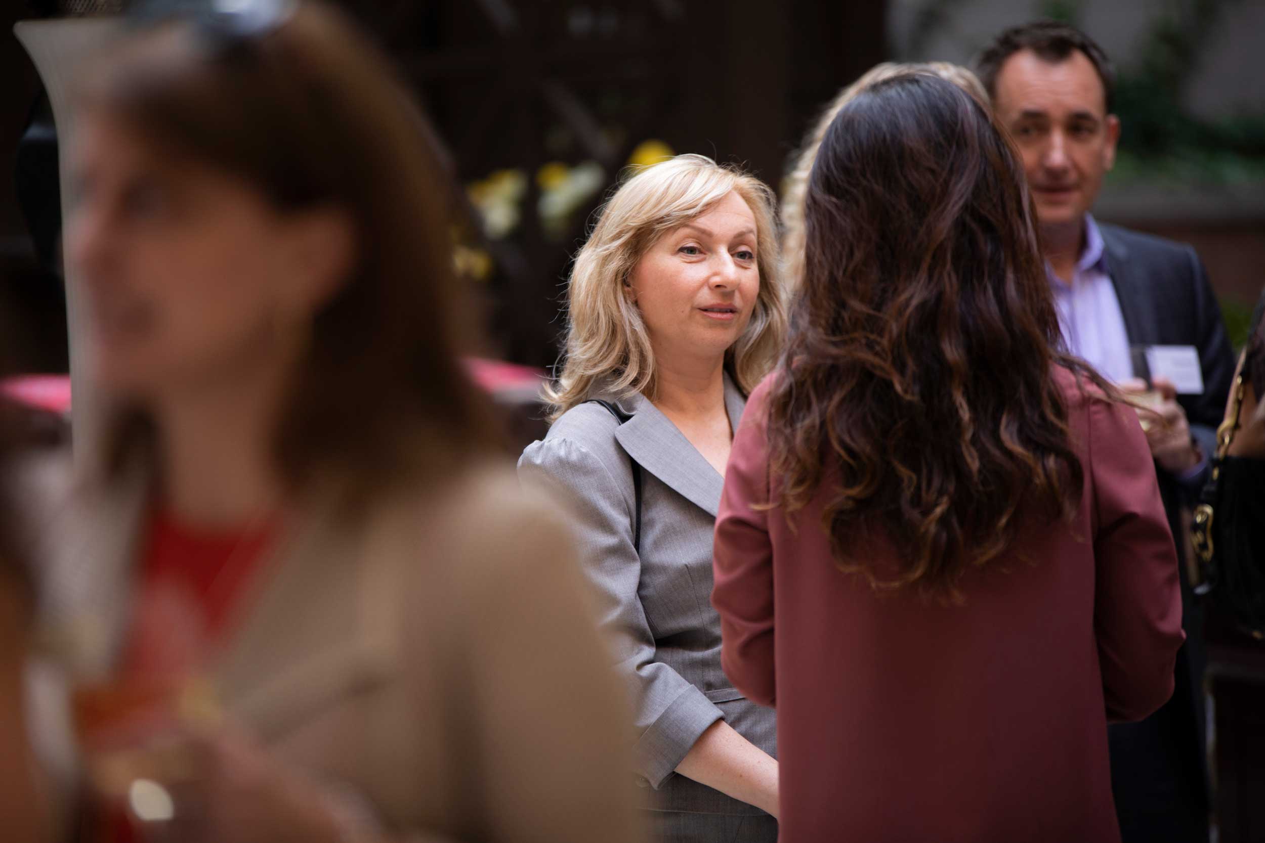 Two women engaged in conversation